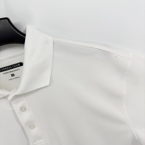 Cypress Club Performance Polo Shirt Men’s Medium White Short Sleeve Athletic Fit - Picture 5 of 9
